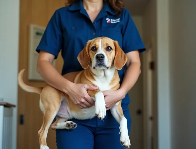 Technician respectfully transporting a deceased dog in Canterbury